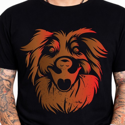Border collie shirt ritratto - border,